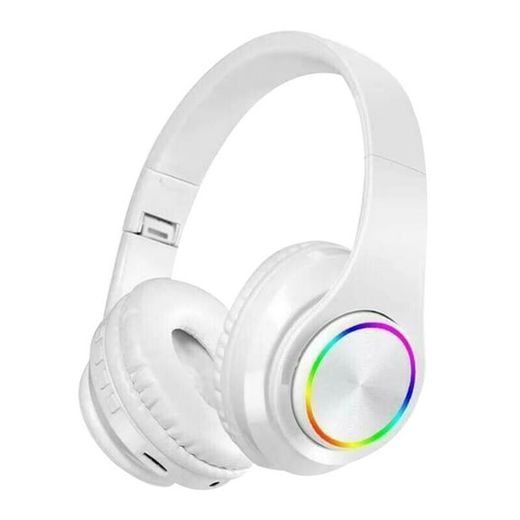 B39 LED Bluetooth V5.0 Headset Sports Headphone Subwoofer Wireless Stereo Support Card Earphone,White
