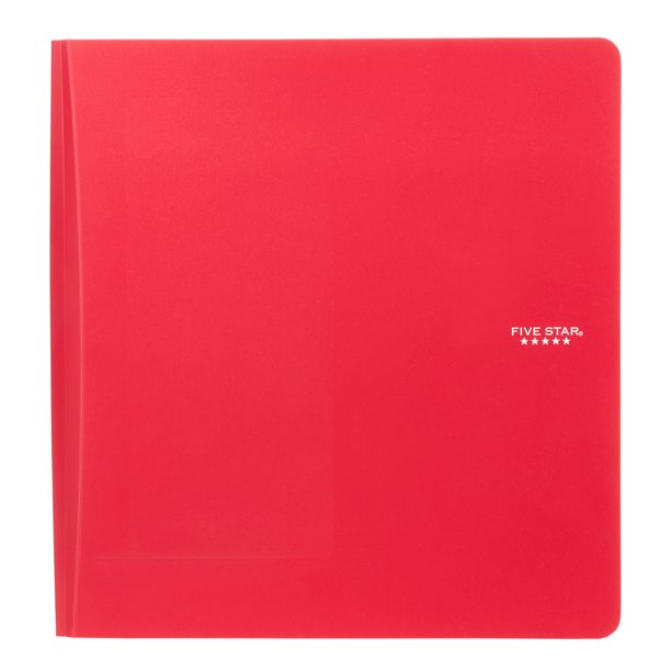 Five Star 1.5 Inch Plastic Binder, Red, 300 Sheet Capacity