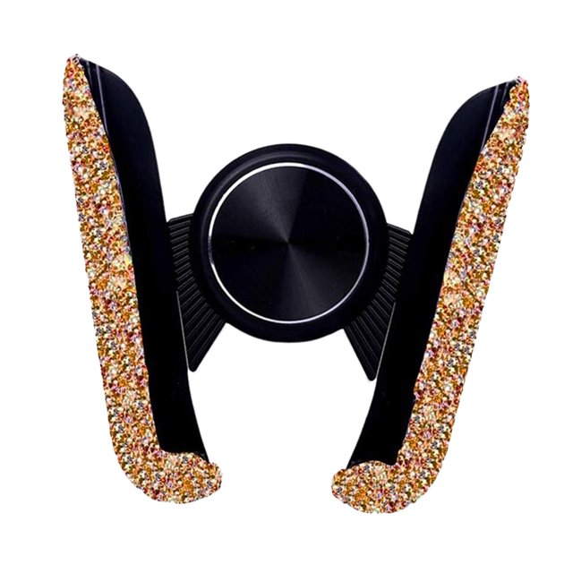 Soporte para teléfono para automóvil, ajustable, diamantes de imitación, universal, soporte para teléfono automático Soporte para ventilación de Dorado shamjiam Soporte para teléfono de coche