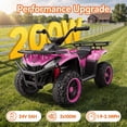thumbnail image 4 of Farmdex 24V Ride on Cars, Four Wheeler Electric Ride on ATV w/ Big Storage Basket, RGB Light Bar, Powered Ride on Toys for Kids 3-6, Max Speed 3.1MPH, Best Gift, Red, 4 of 10