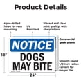 thumbnail image 2 of (2 Pack) Dogs May Bite OSHA Notice Sign 24 Inch X 18 Inch Plastic Sign, Weather Resistant, UV Protected for Workplace, Business, and Construction Site, Made in the USA, 2 of 8