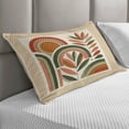 thumbnail image 2 of Ambesonne Monstera Quilted Pillowcover, Boho Mid Century Abstract, 36" x 20", Dark Rust Beige Green, 2 of 2