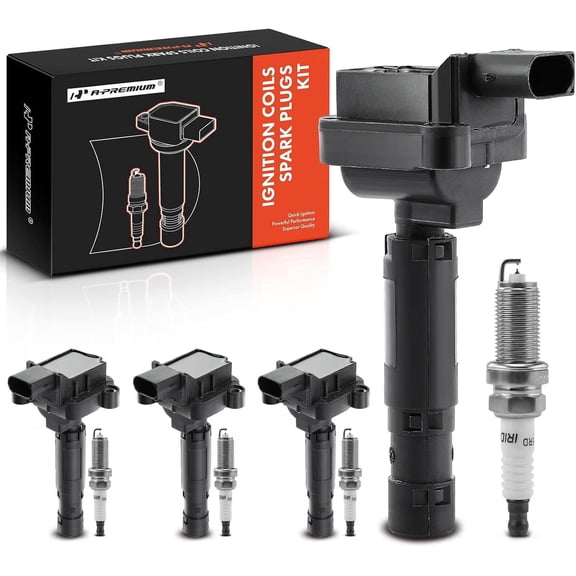 A-Premium Ignition Coils and Spark Plugs Kits Compatible with Mercedes Benz C230 2003 2004 2005 L4 1.8L 4-PC Set