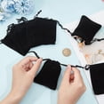 thumbnail image 3 of 25Pcs Velvet Drawstring Pouches 9x7CM Black Rectangle Jewelry Pouches for Jewelry Earplug and Key Chains, 3 of 9