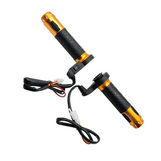 Kenally 1 par de empuñaduras calefactables para motocicleta, Scooter DC 12V 22mm, manillar de calefacción, calentador de manos, manijas de Accesorios para motos Oro Kenally VI017592-03
