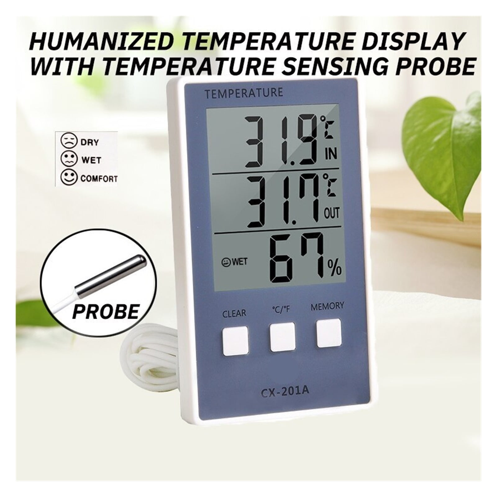 LCD Digital Thermometer Hygrometer Temperature Meter Sensor Humidity Meter Gauge Instruments