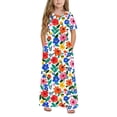 thumbnail image 6 of ATOGUTA Girl's Dresses Maxi Dress Short Sleeve Casual Holiday Dress with Pockets Size 4T-14, Multicolor, 6 of 7