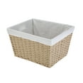 thumbnail image 2 of (4 pack) Mainstays Medium Tan Woven Paper Rope Decorative Storage Basket with Removable Liner, 13 in x 7.8 in x 9.8 in, 2 of 17