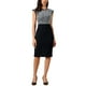 thumbnail image 1 of Vestido de trabajo INSPIRE CHIC para mujeres, cuello redondo, sin mangas, patchwork, oficina, negocios, bodycon, vestido sheath, L negro, 1 of 6