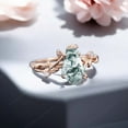 thumbnail image 2 of SHREENATHJEWELRY 11x7MM / 1.5CT Vintage Moss Agate Engagement Ring CZ Diamond Proposal Wedding Ring Art Deco Handmade Jewelry Gift For Her, 2 of 4