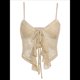 thumbnail image 2 of Top Corto con Lazo Frontal para Mujer, Estilo Y2K, con Tirantes Finos y Encaje, Holgado, para Salir, Camiseta de Tirantes con Abertura, y Elegante Caqui XS, 2 of 10
