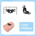 thumbnail image 2 of 1 Box 1000Pcs Bead Tips Knot Covers Knot Covers Black Jewelry End Caps Metal Open Fold Over Ends Caps Clamshell Bead Tips for Jewelry Making Accessories Bracelets Necklaces DIY Craft, 2 of 5