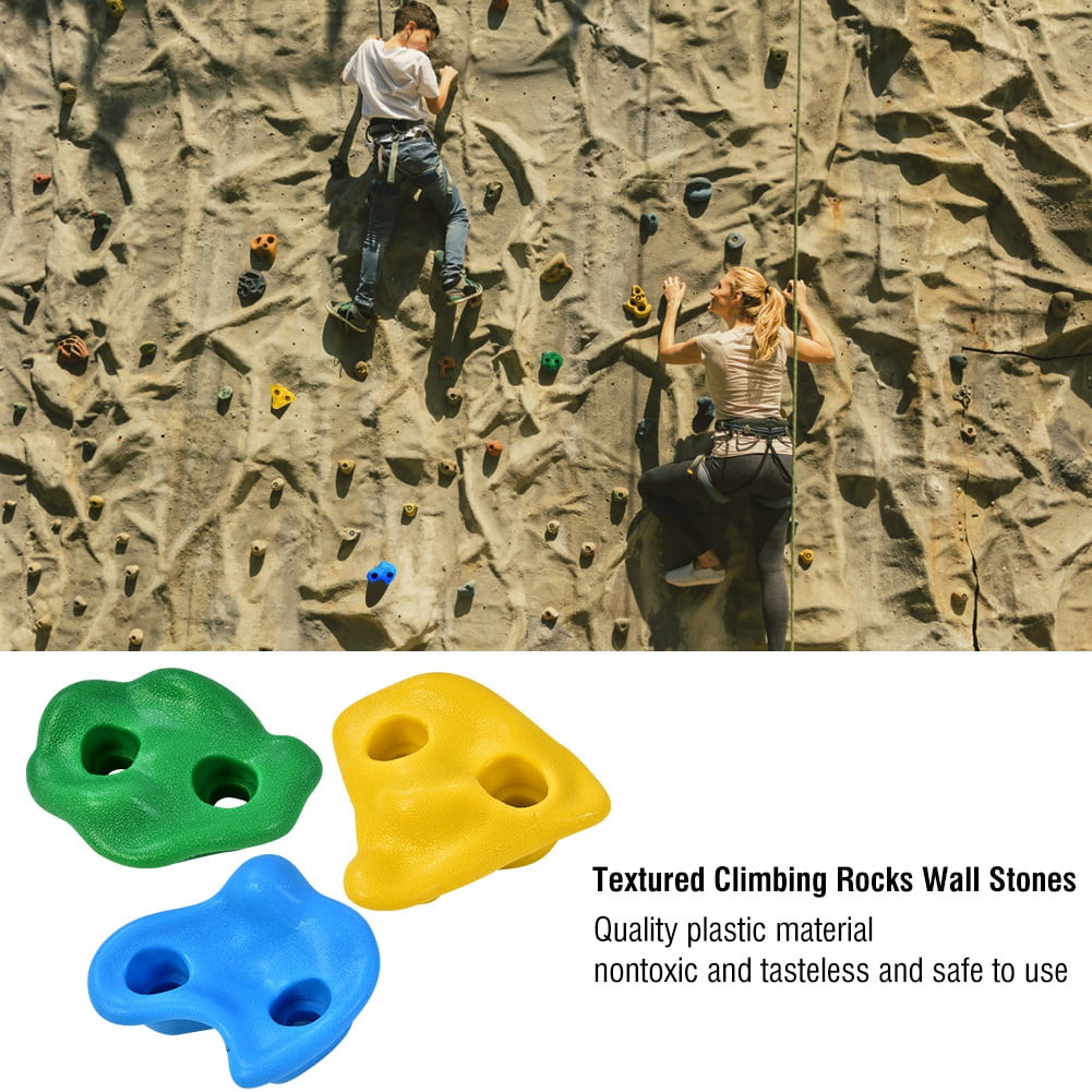 10Pcs Textured Climbing Rock Wall Stones Kids Assorted Color Assorted Kit Bolt