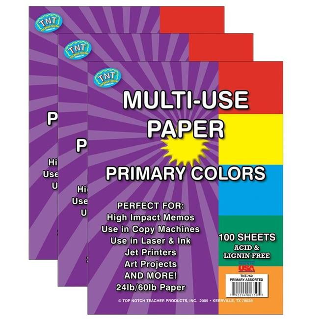 Top Notch Teacher Products TOP7503 Assorted Primary Tag, 8.5 x 11 in