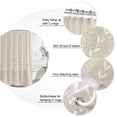 thumbnail image 3 of Extra Long Shower Curtain 72x96 Inch, Modern Minimalist Shower Curtain Waterproof Bathroom Decor, Country Leaves Stripes Pattern Beige Fabric Bath Curtain Set Accessories with Hooks, 3 of 7