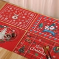 thumbnail image 2 of Christmas Placemats Set of 2/4/6 Place Mats Indoor Plastic Vinyl Red Placemats Christmas Table Mats Washable Wipeable Rectangle Placemats for Kitchen Dining Party Decor, 2 of 20
