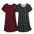 thumbnail image 2 of Avidlove 2 Pack Women Nightgowns Sleapwear Short Sleeve Sleepshirt Soft Sleepdress Casual Pajama Dress S-XXL, 2 of 7