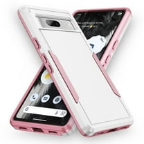 SaniMore for Google Pixel 7A 6.1-inch Case, Military Grade Drop Protection Slim Hard PC   Shock Absorption TPU Bumper Dual-Layer Shockproof Anti-Scratch Cover for Google Pixel 7A, White Pink