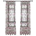 thumbnail image 1 of Peggybuy Rideaux de Tulle Pivoine pour Salon Fenêtre Florale Rideau Transparent (Rose), 1 of 8