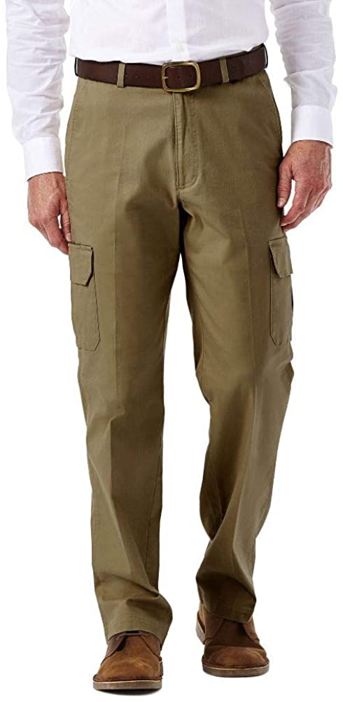 Haggar Mens Stretch Comfort Cargo Expandable-Waist Classic-Fit Pant - image 1 of 3