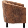 thumbnail image 6 of Barrel Accent Chair with Arms Pu Leather Club Chairs with Nailheads and Solid Wood Legs Side Chairs Upholstered Chair for Living Room, 6 of 8