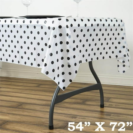 Balsacircle 54 X 72 Rectangular Polka Dots Disposable Plastic