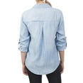 thumbnail image 4 of MixMatchy Women's Casual Daily Long/Roll Up Sleeve Button Down Denim Chambray Shirt (S-3XL), 4 of 6