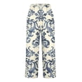 thumbnail image 4 of Enjoytime Women'S Casual Pants with Pockets Fashion Floral Print Beach Pants Elastic Waisted Loose Fit Wide Leg Pants for Women Plus Size, 4 of 5