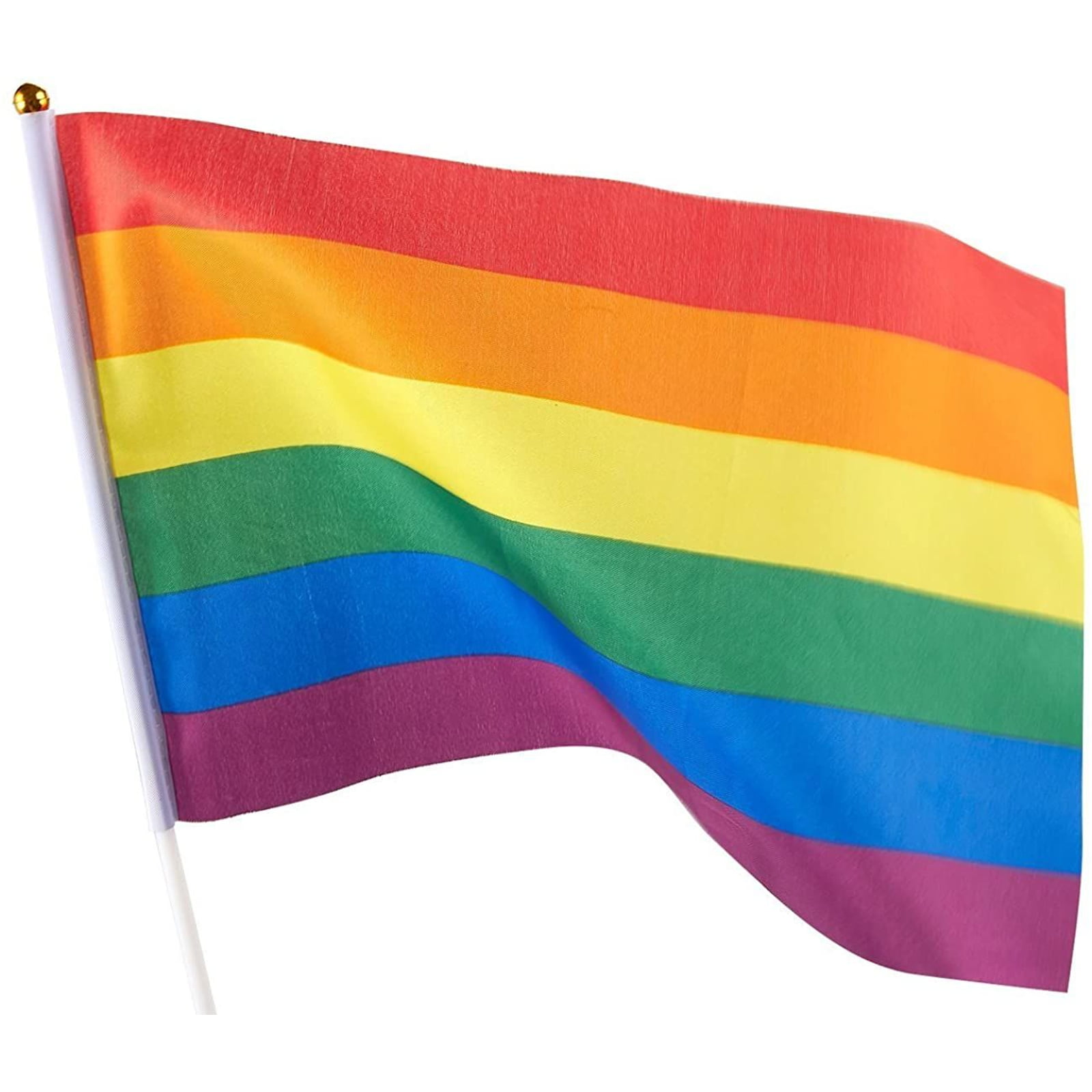 RAINBOW HAND WAVING FLAG 15CM x 10CM MINI FLAG LGBT PRIDE MARCH