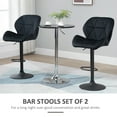 thumbnail image 4 of HOMCOM Tabouret de Bar Ensemble de 2 Chaises de Comptoir en Tissu à Hauteur Réglable Noir, 4 of 10
