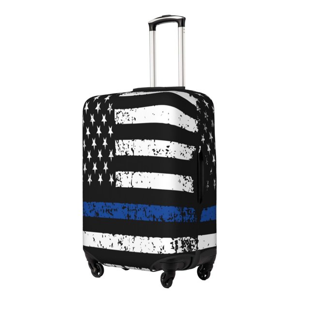 Fotbe Thin Blue Line Flag Funda Protectora para Equipaje, Antirrayones y Resistente a la Suciedad, Compatible con Maletas de 18 a 32 Pulgadas-Large