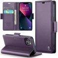 thumbnail image 1 of Funda para iPhone 13 Mini, tipo billetera con tarjetero, función atril, bloqueo RFID, cierre magnético, protección a prueba de golpes, de piel sintética, con tapa tipo billetera, 1 of 7