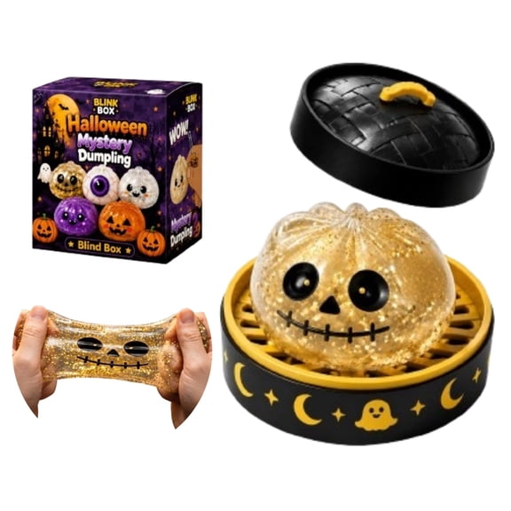 Skull Dumpling Squishy Toy, Halloween Skeleton Soft Stretchy Fidget & Stress Relief Toy, Dumpling Squishy for Holiday Gifts Party Favors Kids Adults