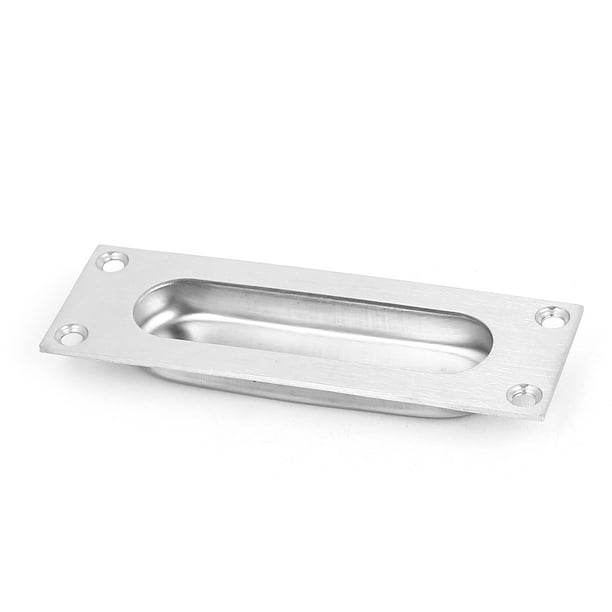 Unique Bargains 120mmx40mm Rectangular Stainless Steel Recessed Flush Pull Sliding Door Handle
