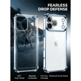 thumbnail image 4 of XSPLENDOR Electroplated 4-Corner Shockproof Phone Case for iPhone 17/16/15/14/13/12/11/X/XS Series-Crystal Clear Protective Cover with Full Lens Protection, MagSafe Compatible (Blue), 4 of 5