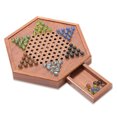 thumbnail image 1 of Wooden Chinese Checkers Set with Storage Drawer Children Adults Chess Board Game, 1 of 7