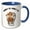 Blue/White, variant on 3drose, Funny Cute Monkey on Toilet Monkey Pee Monkey Do Pun, 11oz Mug