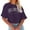 Purple, variant on Dellytop Women Half Sleeve Drop Shoulder Striped Basic Crop Tops