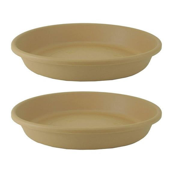 The HC Companies 21 In Planter Saucer for Classic Pots, Sandstone, 2 Pack