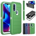 thumbnail image 4 of NIFFPD Moto G Pure Case, Moto G Power 2022 Case with Screen Protector Dual Layer Rugged Shockproof Anti-Drop Green&White, 4 of 6
