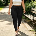 thumbnail image 7 of Lutiedan Plus Size Yoga Pants for Women High Waisted Stretchy Active Legging Casual Comfy Workout Jogger with Drawstring XL-4XL, 7 of 7