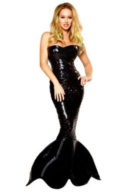 Roma Mermaid Mistress Black Strapless Dress Deluxe Costume 4353