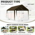 thumbnail image 2 of Kimunuk 10' x 20' Canopy Replacement Cover, Outdoor Portable Carport Replacement Canopy with Ball Bungees for Car Garage Shelter Tent Party Tent, Chocolate ,Frame is Not Included, 2 of 6