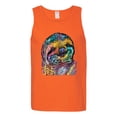 thumbnail image 3 of Funny Neon Sloth | Dean Russo Art Animal Lover Mens Sleeveless Top, Orange, M, 3 of 5