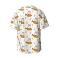 thumbnail image 2 of Wukai Rabbit And Carrot Men's Casual Short-Sleeve Button Down Shirt - Lightweight Summer Dress Shirt for Daily Wear-Medium, 2 of 7