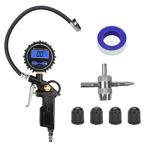 ASKITO LED Digital Tire Inflator with Pressure Gauge, Heavy Duty 0-250 PSI Air Pump Compressor Accessories for Truck RV Car Motorcycle Bike Bus, Black