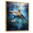 thumbnail image 2 of Designart "Marlins Jumping Fishing Majestic wall art I" Animals Floater Framed Canvas Wall Art, 2 of 7