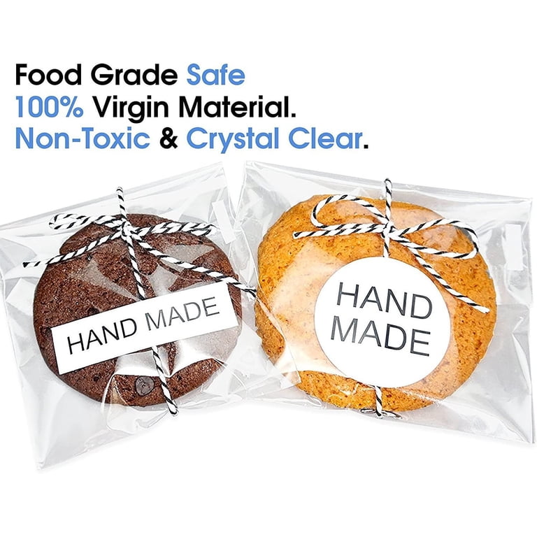 200 Pack Clear Resealable Cellophane Bags 2x3 Inches - 2 MIL Thick, Glossy, Self-Seal For Candy, Soap, Crafts, Gifts