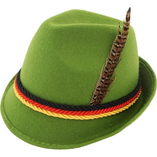 German Alpine Bavarian Oktoberfest Costume Hat with Feather - Walmart.com