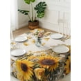 thumbnail image 3 of Farmhouse Sunflower Suqare Tablecloth - 54 x 54 Inch, Vintage Daisy Butterflies Rustic Burlap Waterproof & StainResistant Tablecloth, Washable Oil-proof Table Cover for Dining/Party/Wedding/Buffet, 3 of 9